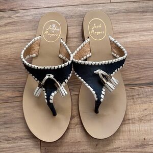 Jack Rogers Black and Cream Women's Sandals